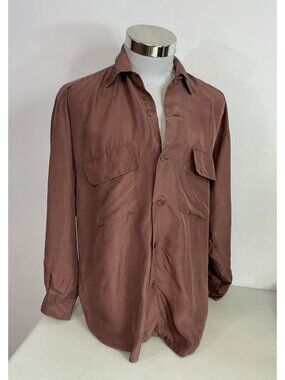 Vintage Ted Lapidus Silk Shirt Retro Mens Small